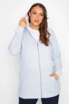 Büyük Beden Boydan Fermuarlı Cepli Kapüşonlu Uzun Kollu Sweatshirt 173416